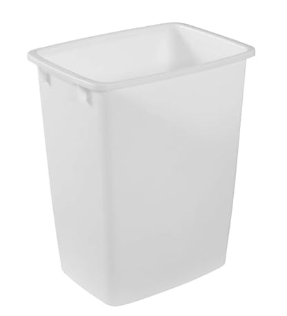 upgraded Rubbermaid Small Kitchen Bathroom Trash Can, 9 Gallons, White, Waste Set