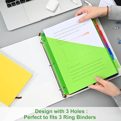 Eco-Friendly 8-Tab Binder Dividers - Index Pockets Divider for for Daily Use