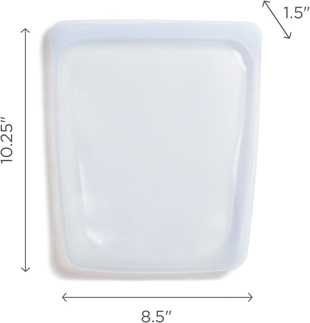 Stasher Premium Silicone Reusable Food Storage Half Gallon Bag, Rose Quartz, Microwave, Sous Vide, Dishwasher, Oven and Freezer Safe, BPA Free, Leak-free, Eco-friendly, 64 Oz