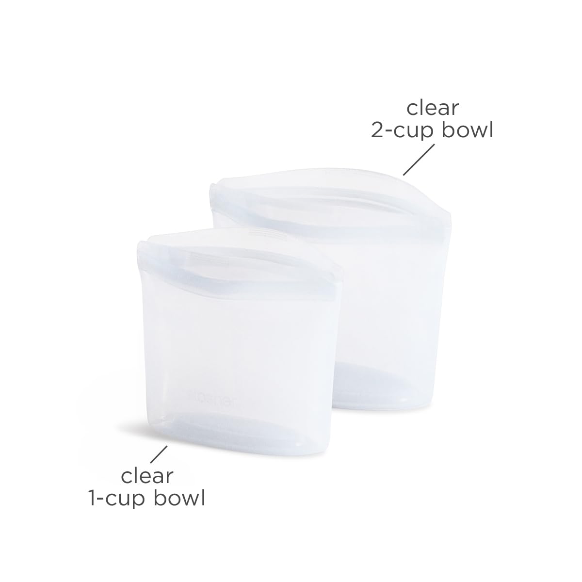 Stasher Silicone Reusable Storage Bags, 3-Pack Bowls, Reusable Freezer Bags, Microwave, Dishwasher, Oven Safe, Sous Vide, Premium Lunch Containers, Eco Friendly, Food Storage Bag, Snack Bag, Clear | Reusable Food Bags
