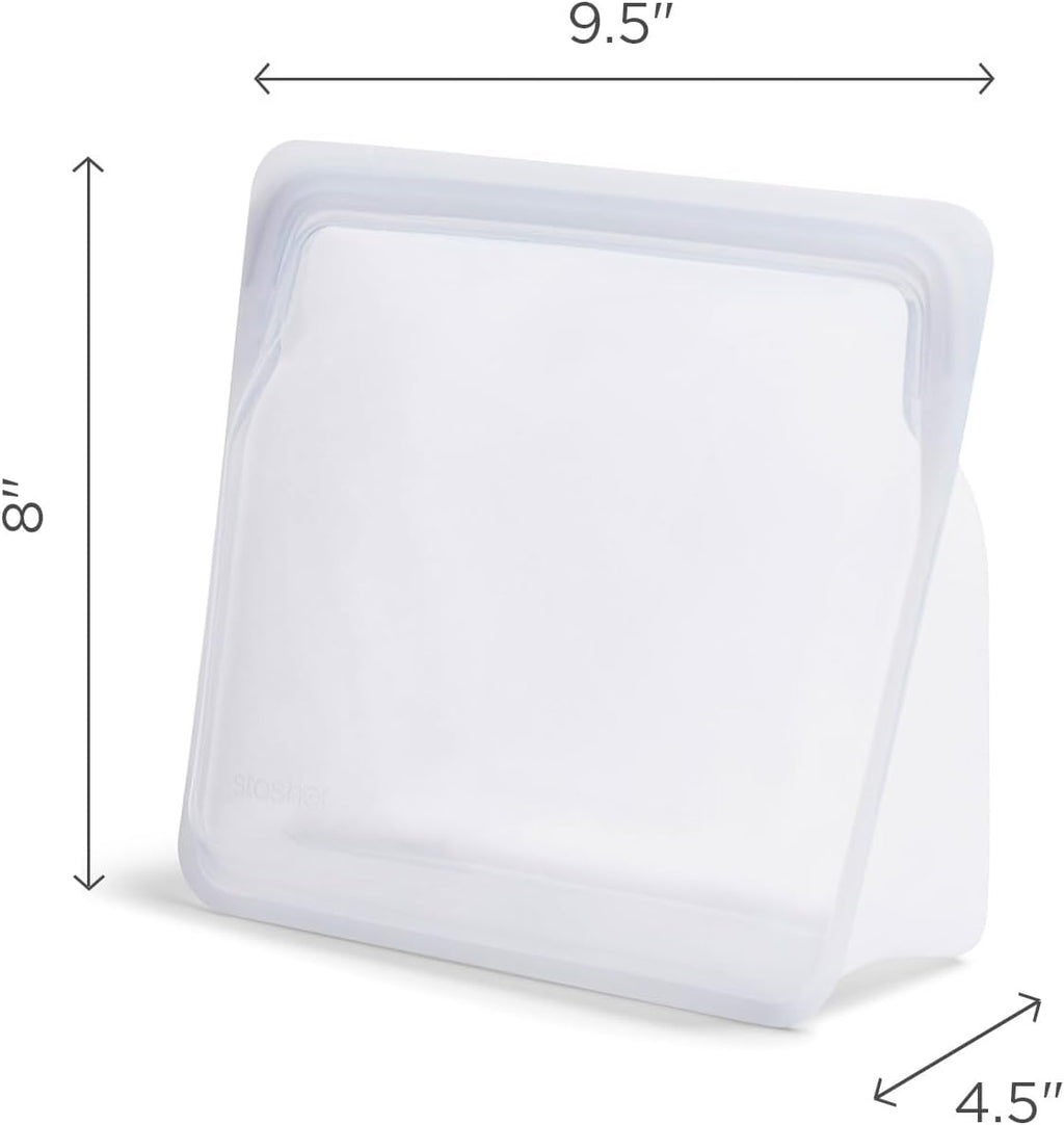 Stasher Silicone Reusable Storage Bag, Stand-Up Mega Bag, Reusable Freezer Bags, Microwave, Dishwasher, Oven Safe, Sous Vide, Premium Lunch Container, Eco Friendly, Food Storage Bags, 104 oz, Aqua | Reusable Food Bag
