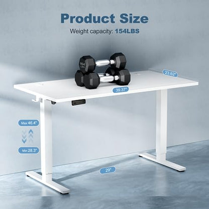 Minimalist DUMOS 40 Inch Electric Standing Desk Height Adjustable, Sit Essentials