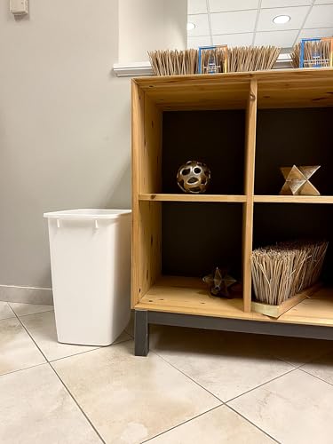 upgraded Rubbermaid Small Kitchen Bathroom Trash Can, 9 Gallons, White, Waste Set