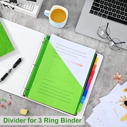 Eco-Friendly 8-Tab Binder Dividers - Index Pockets Divider for for Daily Use