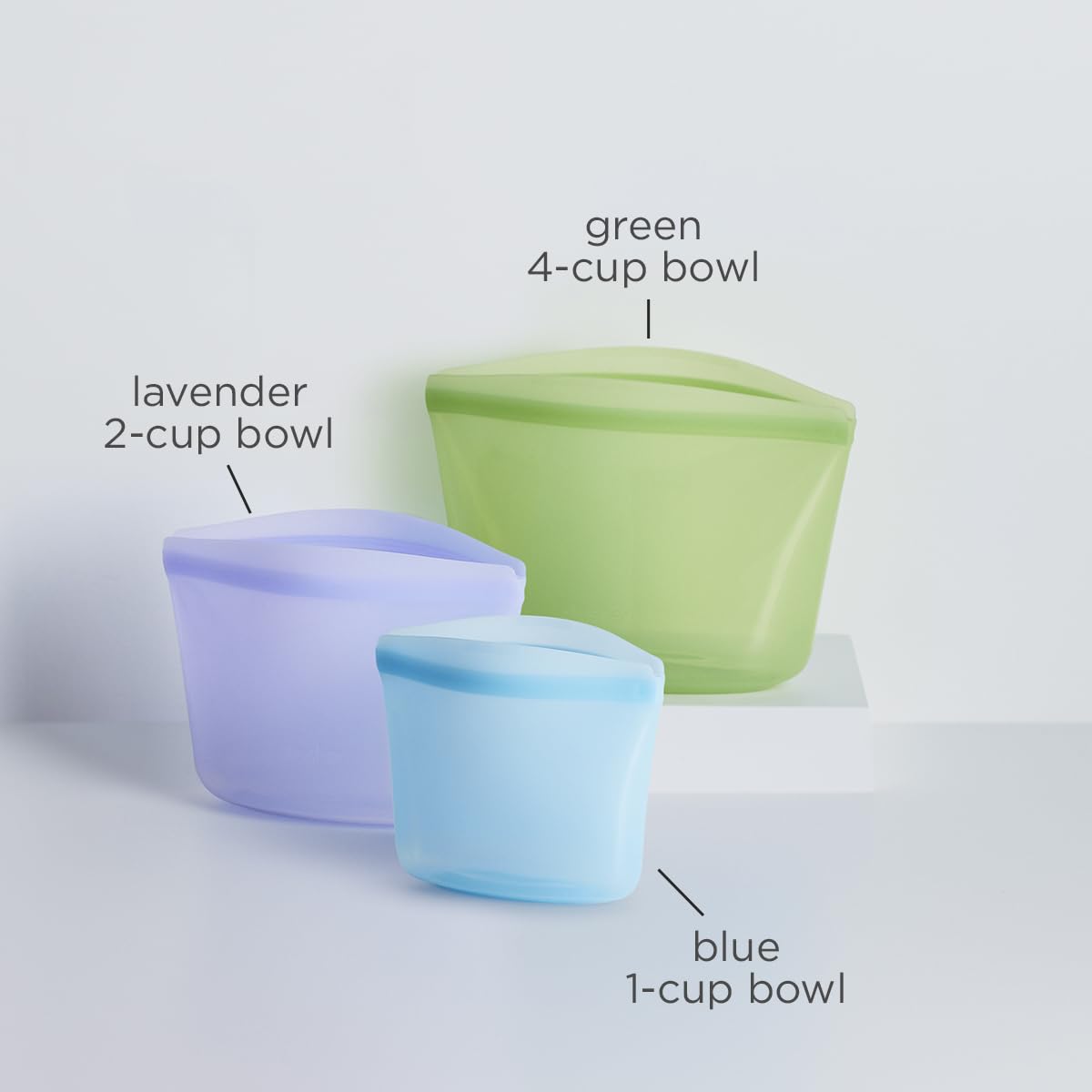 Stasher Silicone Reusable Storage Bags, 3-Pack Bowls, Reusable Freezer Bags, Microwave, Dishwasher, Oven Safe, Sous Vide, Premium Lunch Containers, Eco Friendly, Food Storage Bag, Snack Bag, Clear | Reusable Food Bags