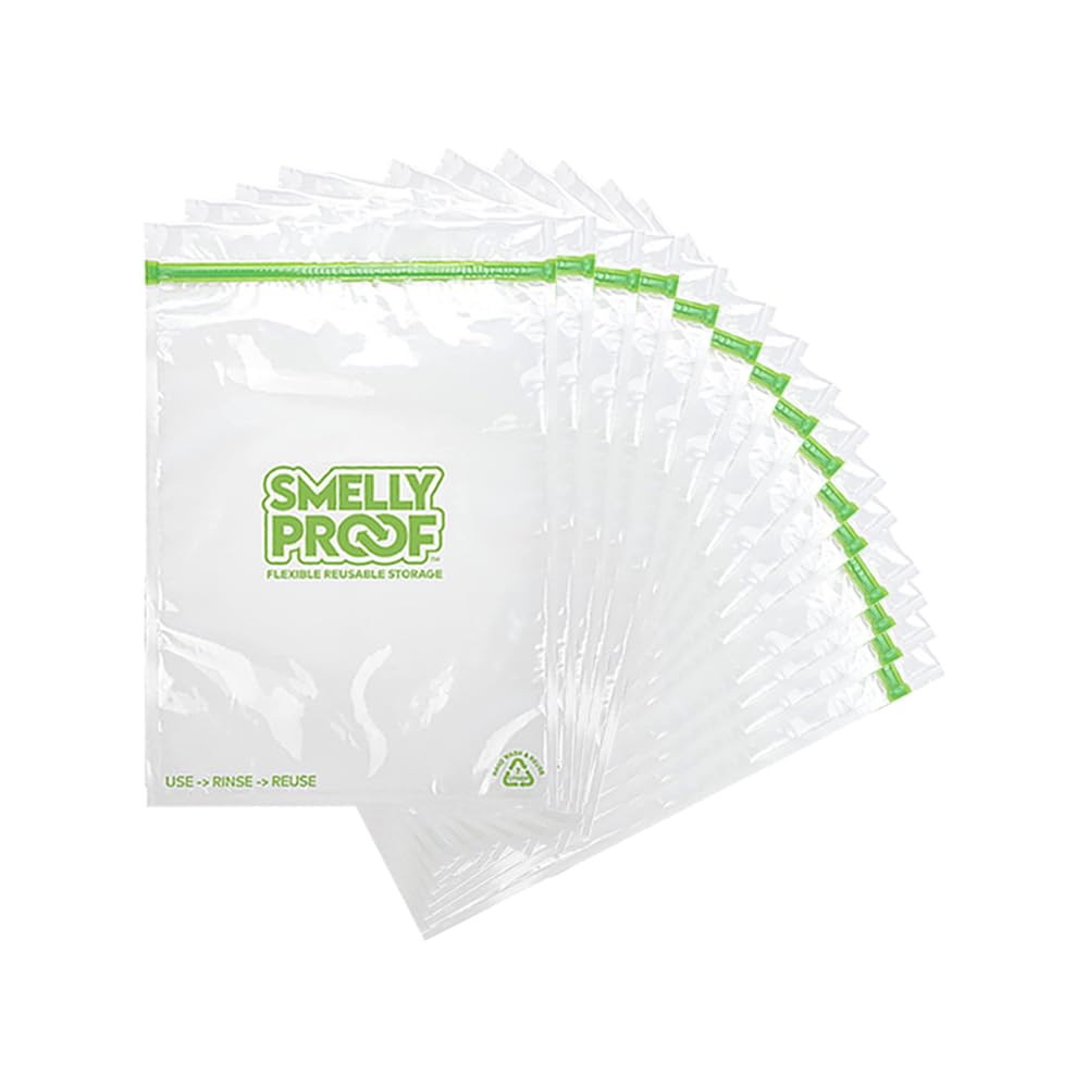 Smelly Proof Reusable Food Storage Bags, XL Reusable Freezer Bags, Extra Large Bags for Tools, Crafts & Clothing, US MADE, Dishwasher-Safe, BPA FREE, NO PEVA, 3-mil, 10.5" x 12", 1-Gallon, 10-Pack