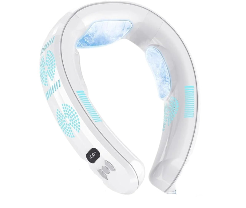 Cooling neck fan intelligent digital display cold and hot dual-purpose bladeless fan