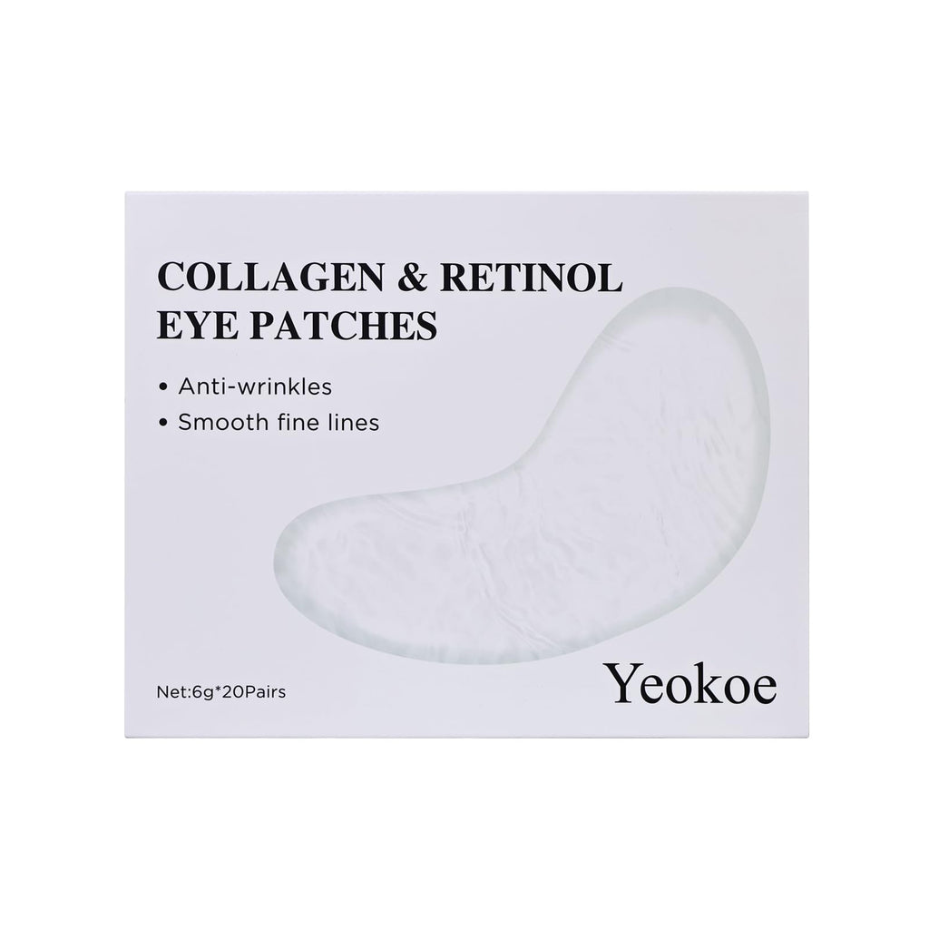 Yeokoe Under Eye Patches for Dark Circles,Eye Mask for Puffy Eyes With Collagen,Retinol,Vitmin C,Hyaluronic Acid and Niacinamide Face Masks Skincare Spa Gifts for Woman 20Pairs