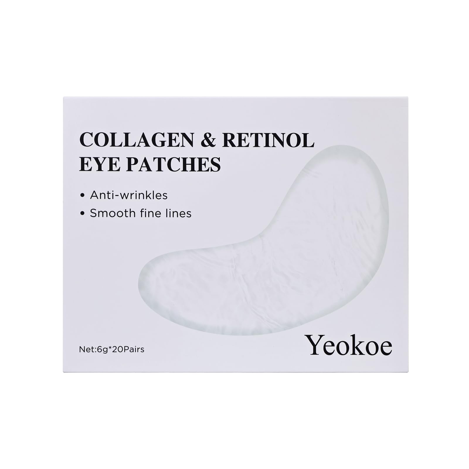 Yeokoe Under Eye Patches for Dark Circles,Eye Mask for Puffy Eyes With Collagen,Retinol,Vitmin C,Hyaluronic Acid and Niacinamide Face Masks Skincare Spa Gifts for Woman 20Pairs