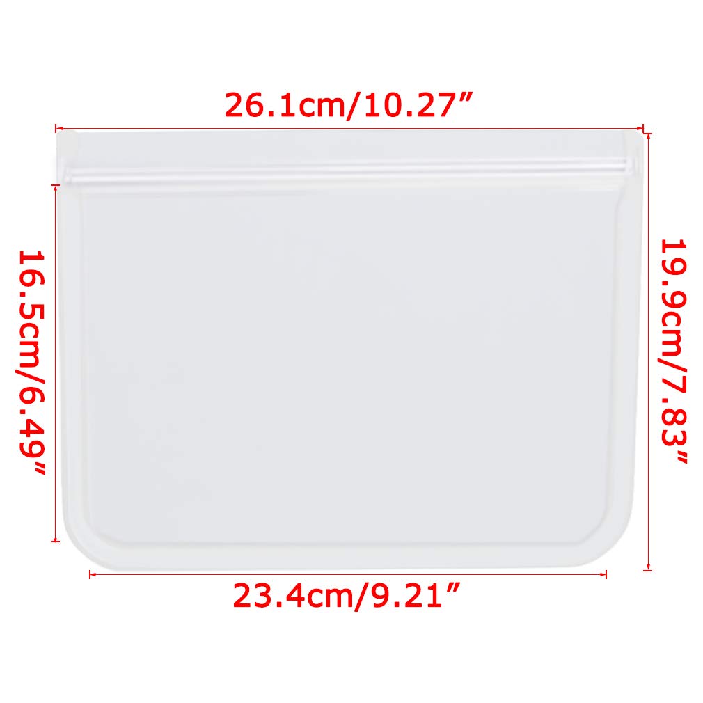 RLAVBL 1/2 Gallon Freezer Bags Reusable Food Storage Bags for Vegetable, Liquid, Snack, Meat, Sandwich, 10.2x7.87 Inch, 10 Pack
