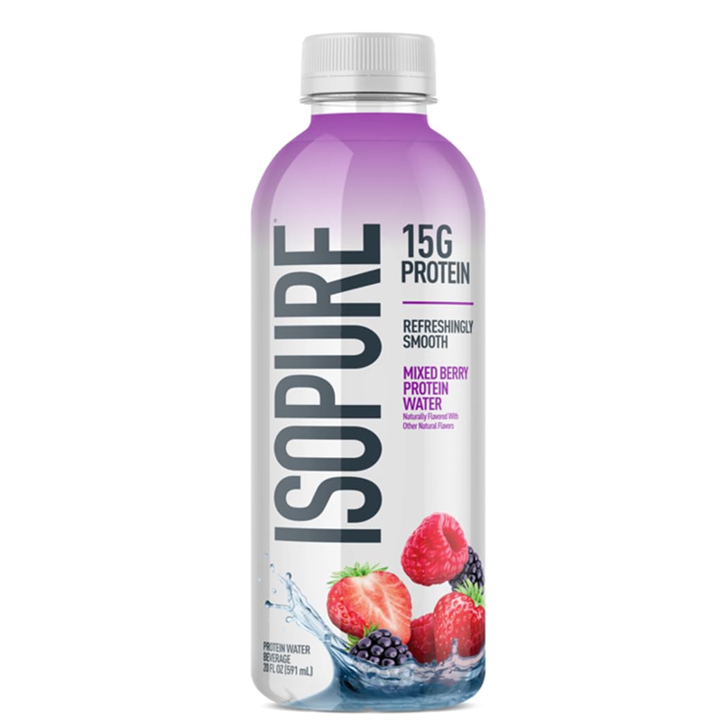 Isopure Clear Whey Isolate Protein Powder, Lactose Free, Gluten Free, Naturally Flavored, Watermelon Lime, 20g Protein Per Serving, 14.1 Oz, 16 Servings (Packaging May Vary)