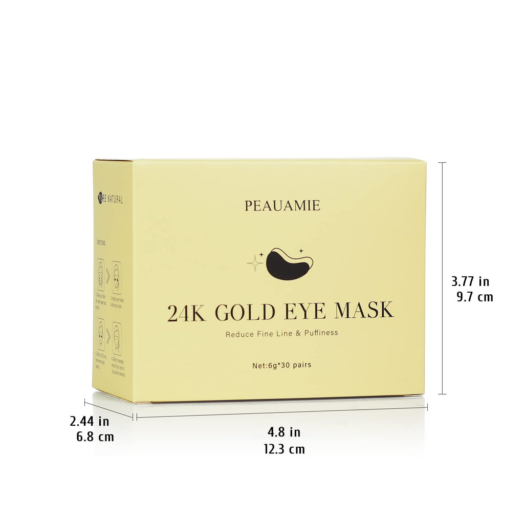 PEAUAMIE Under Eye Patches Collagen and Peptide Eye Mask for Dark Circles and Puffiness,Face Mask Skin Care Products 30 Pairs