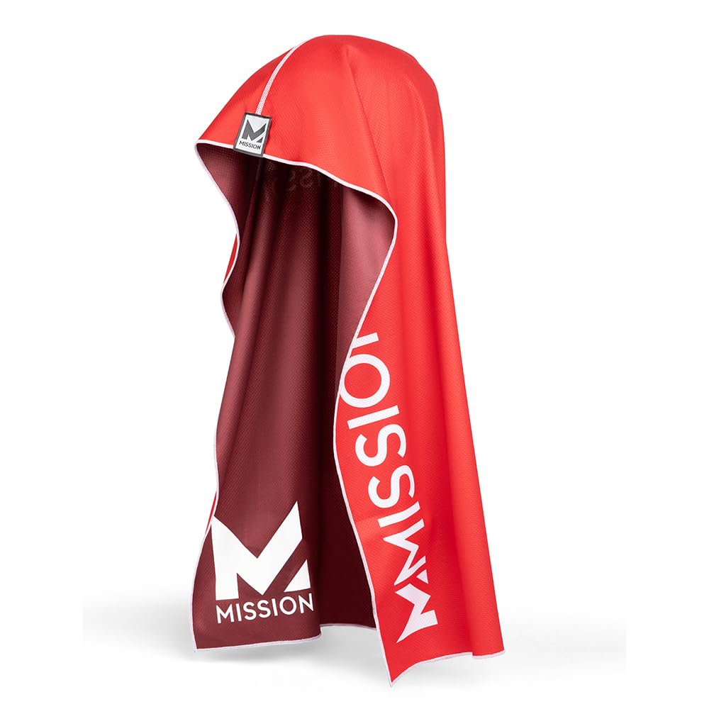 MISSION Reversible Cooling Hoodie Towel- Hood Towel, Cools Instantly When Wet, UPF 50 Sun Protection, Contours Your Head to Stay in Place, Great for Sports, Fitness, Gym (Pink Mint)