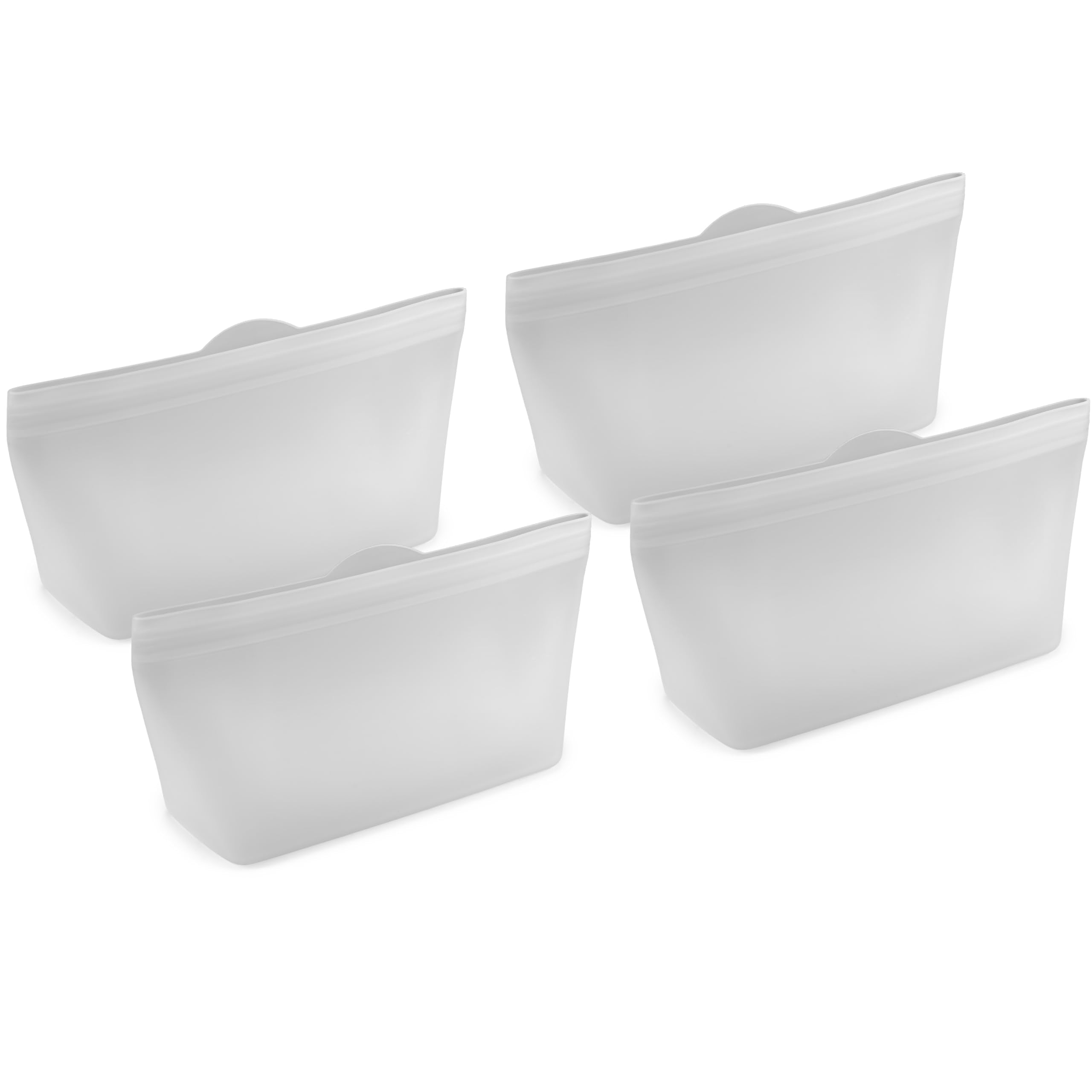 Home Logic Reusable Snack Bags - Set of 6 Clear Silicone Freezer Bags, Airtight Leak Resistant Reusable Zip Bags for Kitchen Home Food Prep, Microwave & Sous Vide Safe