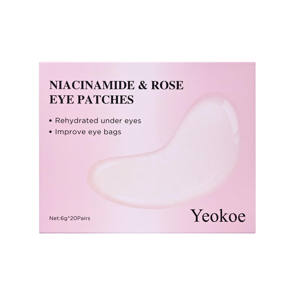 Yeokoe Under Eye Patches for Dark Circles,Eye Mask for Puffy Eyes With Collagen,Retinol,Vitmin C,Hyaluronic Acid and Niacinamide Face Masks Skincare Spa Gifts for Woman 20Pairs