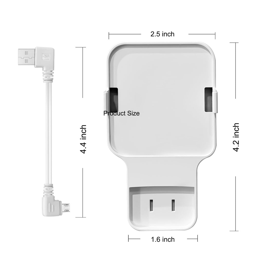 Sync Module 2 Outlet Wall Mount for Blink Doorbell Camera, Window Sensors Accessories,Doorbell Chime Inside House Bracket Holder with Short Cable (1 Wall Holder)