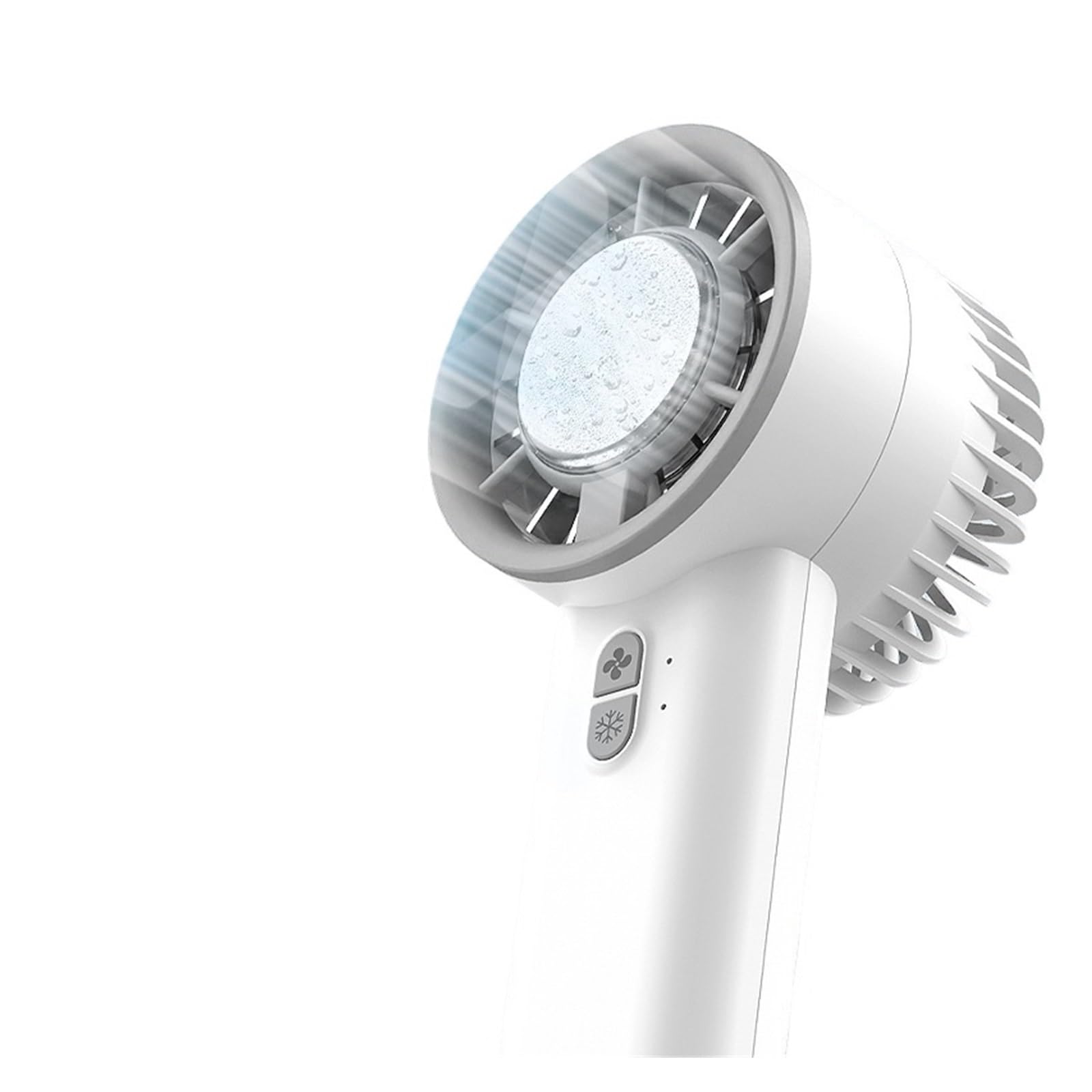 USB fan handheld charging ice mini cooling high wind summer portable small | White