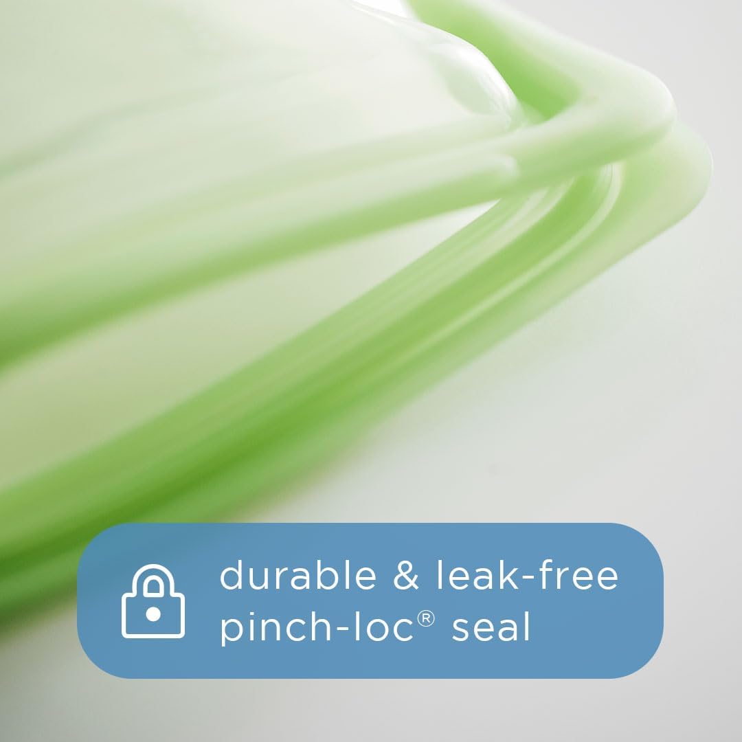 Stasher Silicone Reusable Storage Bag, Stand-Up Mega Bag, Reusable Freezer Bags, Microwave, Dishwasher, Oven Safe, Sous Vide, Premium Lunch Container, Eco Friendly, Food Storage Bags, 104 oz, Green | Reusable Food Bag