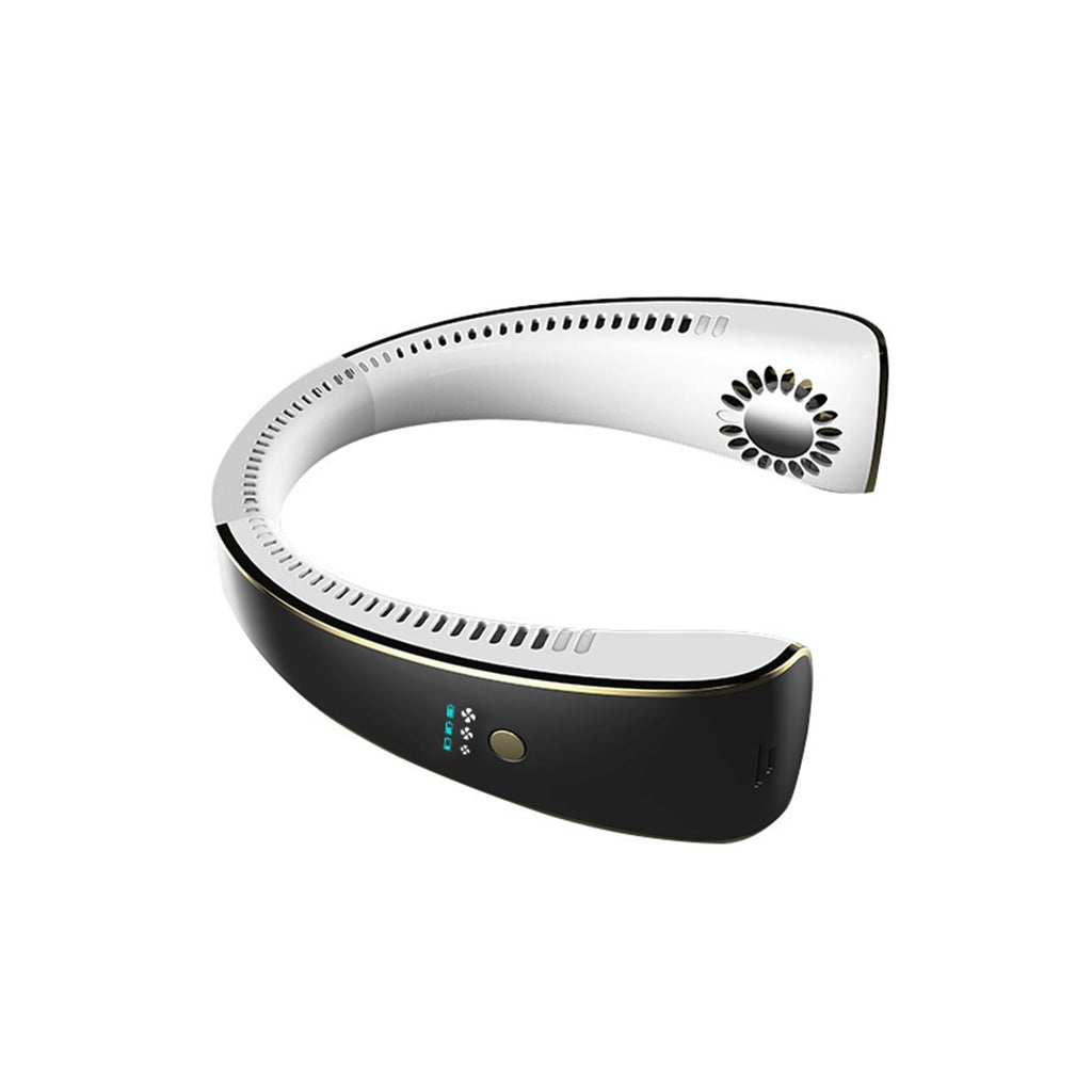 Voice ai hanging neck fan mobile phone control leafless silent charging usb electric