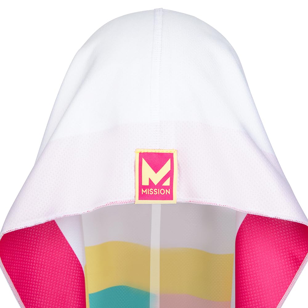 MISSION Reversible Cooling Hoodie Towel- Hood Towel, Cools Instantly When Wet, UPF 50 Sun Protection, Contours Your Head to Stay in Place, Great for Sports, Fitness, Gym (Pink Mint)