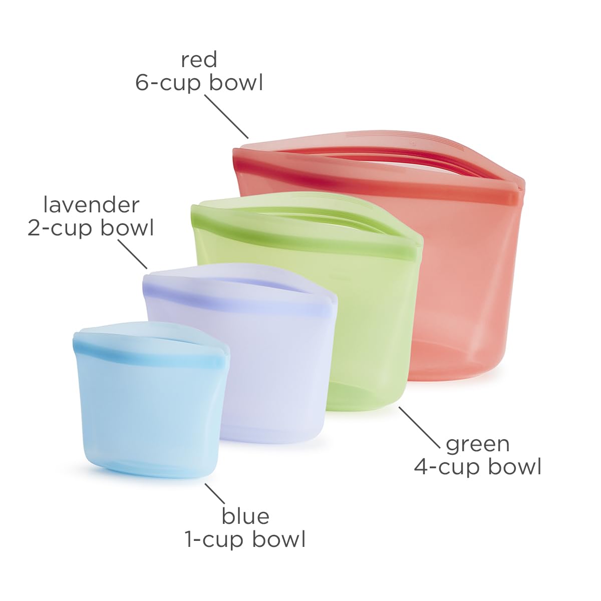 Stasher Silicone Reusable Storage Bags, 3-Pack Bowls, Reusable Freezer Bags, Microwave, Dishwasher, Oven Safe, Sous Vide, Premium Lunch Containers, Eco Friendly, Food Storage Bag, Snack Bag, Clear | Reusable Food Bags