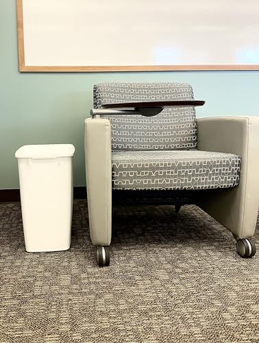 upgraded Rubbermaid Small Kitchen Bathroom Trash Can, 9 Gallons, White, Waste Set