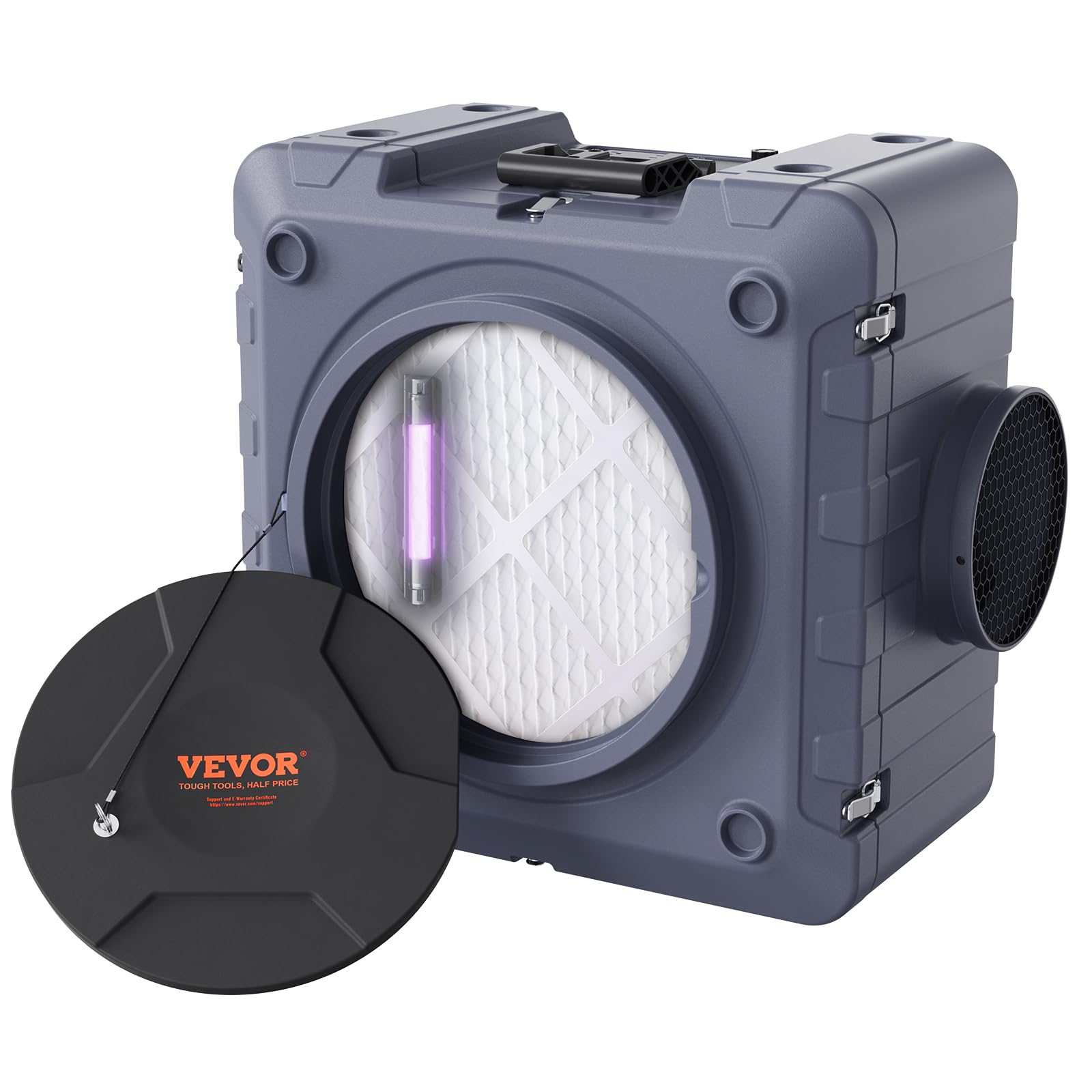 VEVOR Air Scrubber 550 CFM 3-Stage Filtration Stackable Negative Machine | Air Cleaner with MERV10, Carbon, H13 HEPA, for Home, Industrial and Commercial Use