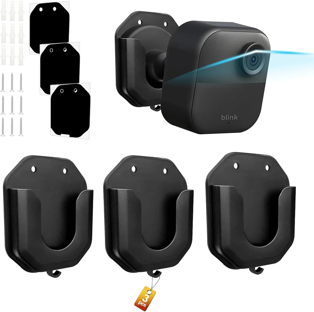 3-Pack Blink Camera Adhesive Wall Mount for Blink Mini/Blink Mini 2 / Blink Outdoor 4 / Blink/Blink Indoor Camera/Ring Indoor Camera（Adhesive mounting and Screw mounting）
