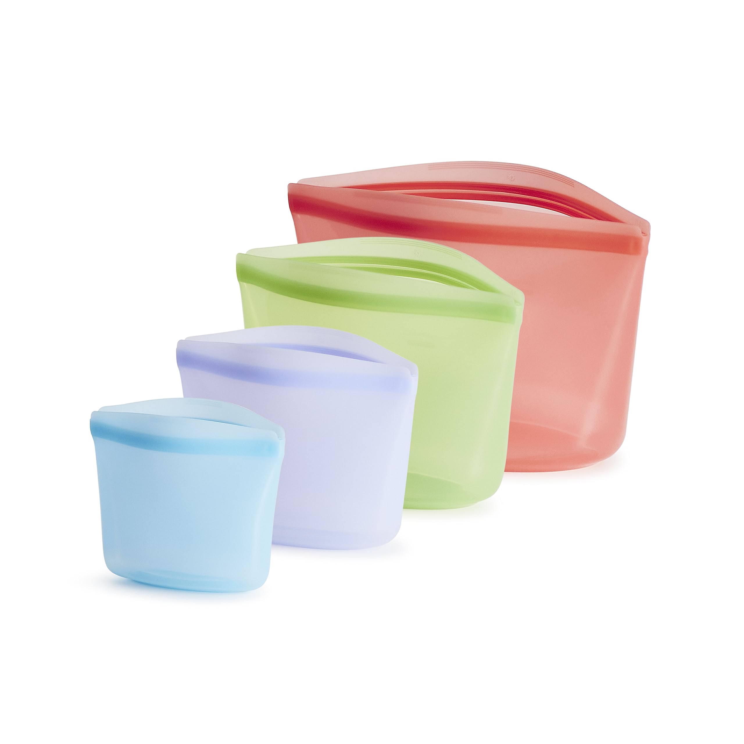 Stasher Silicone Reusable Storage Bags, 3-Pack Bowls, Reusable Freezer Bags, Microwave, Dishwasher, Oven Safe, Sous Vide, Premium Lunch Containers, Eco Friendly, Food Storage Bag, Snack Bag, Clear | Reusable Food Bags
