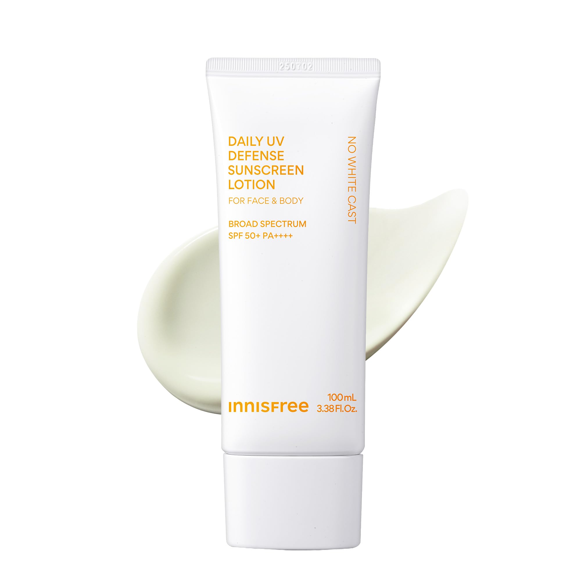 innisfree Daily UV Defense SPF 50+ PA++++ Korean Face & Body Sunscreen, Broad Spectrum, Invisible Finish, No White Cast, Lightweight, Hydrating