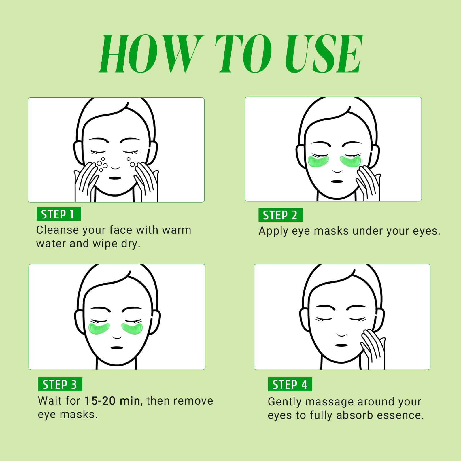 PEAUAMIE Under Eye Patches Collagen and Peptide Eye Mask for Dark Circles and Puffiness,Face Mask Skin Care Products 30 Pairs