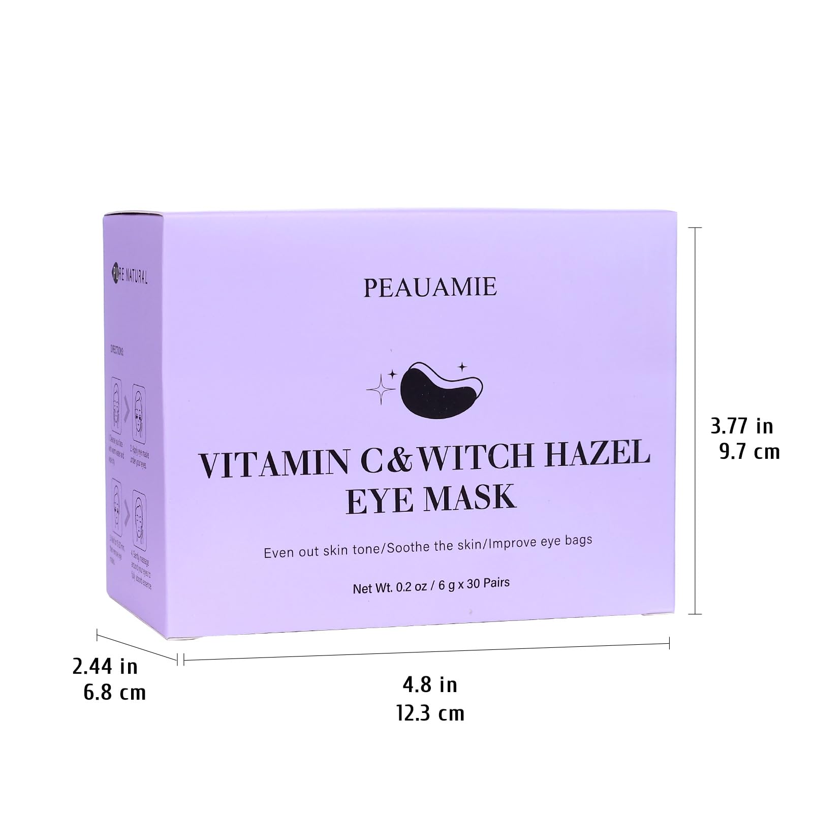 PEAUAMIE Under Eye Patches Collagen and Peptide Eye Mask for Dark Circles and Puffiness,Face Mask Skin Care Products 30 Pairs