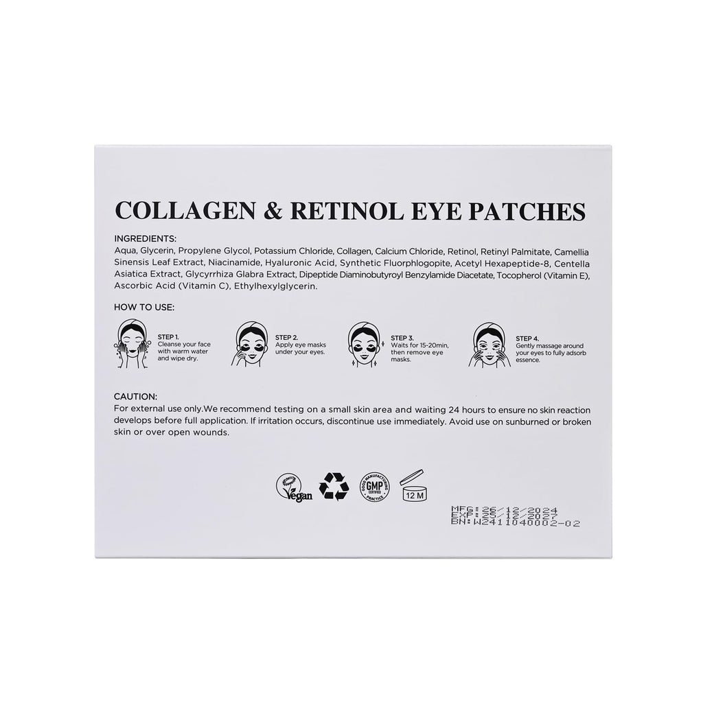 Yeokoe Under Eye Patches for Dark Circles,Eye Mask for Puffy Eyes With Collagen,Retinol,Vitmin C,Hyaluronic Acid and Niacinamide Face Masks Skincare Spa Gifts for Woman 20Pairs