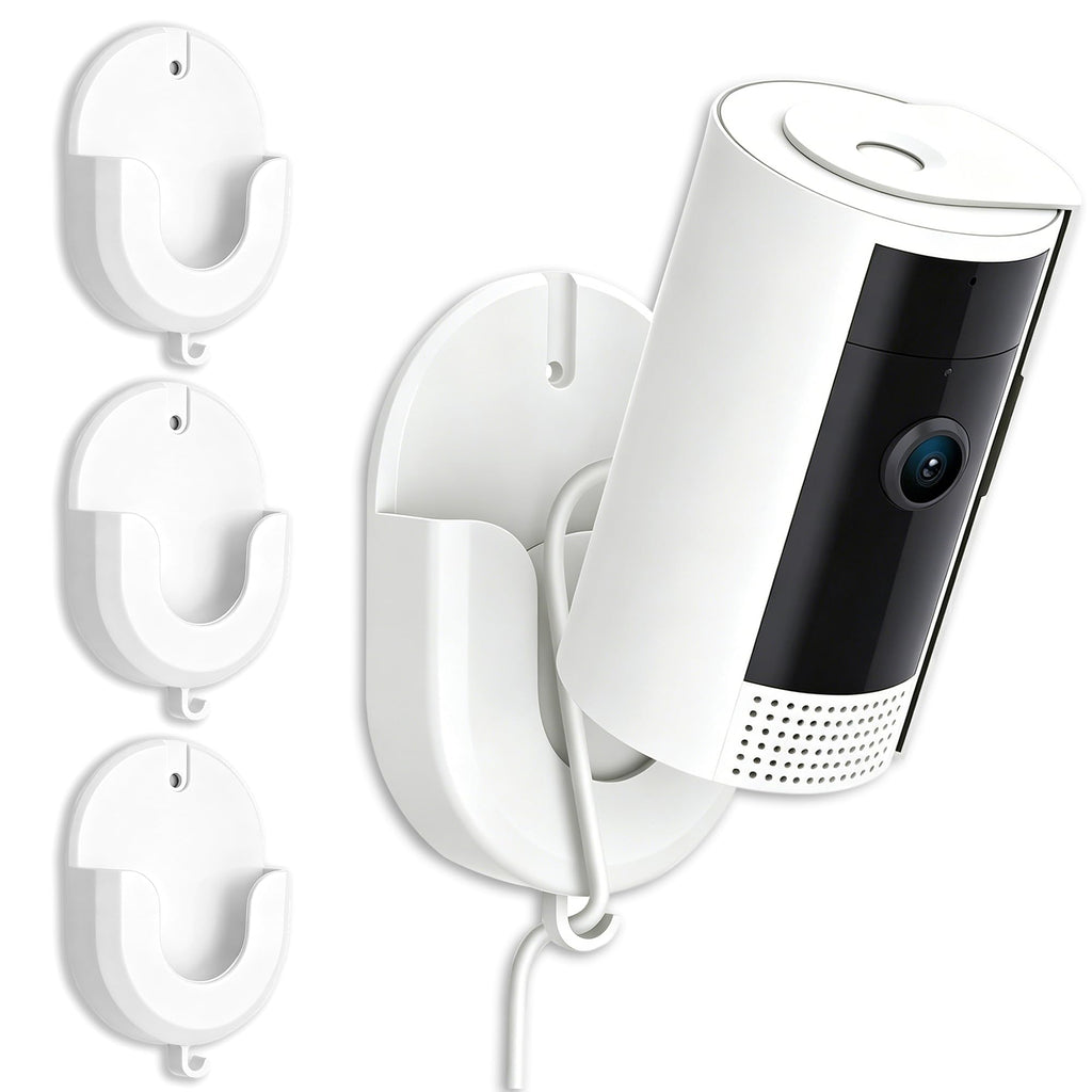 3 Pack Ring Indoor Cam Wall Mount Bracket, No Drill No Screws Strong Adhesive Blink Camera Wall Mount for Ring Indoor Cam, Indoor Cam Plus, Blink Outdoor 4, Outdoor 2K+, Mini, Mini 2K+ -White