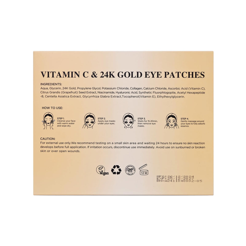 Yeokoe Under Eye Patches for Dark Circles,Eye Mask for Puffy Eyes With Collagen,Retinol,Vitmin C,Hyaluronic Acid and Niacinamide Face Masks Skincare Spa Gifts for Woman 20Pairs