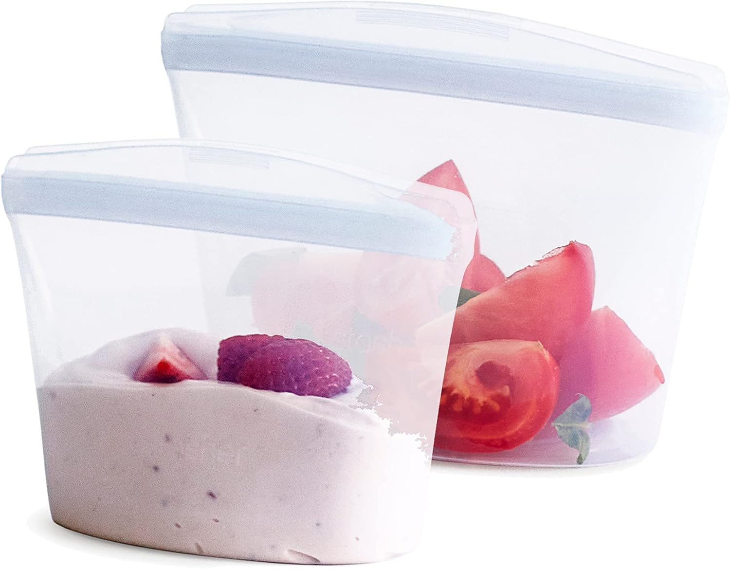 Stasher Silicone Reusable Storage Bags, 3-Pack Bowls, Reusable Freezer Bags, Microwave, Dishwasher, Oven Safe, Sous Vide, Premium Lunch Containers, Eco Friendly, Food Storage Bag, Snack Bag, Clear | Reusable Food Bags