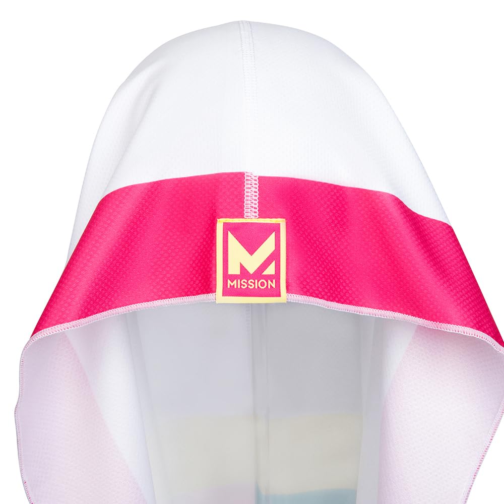 MISSION Reversible Cooling Hoodie Towel- Hood Towel, Cools Instantly When Wet, UPF 50 Sun Protection, Contours Your Head to Stay in Place, Great for Sports, Fitness, Gym (Pink Mint)