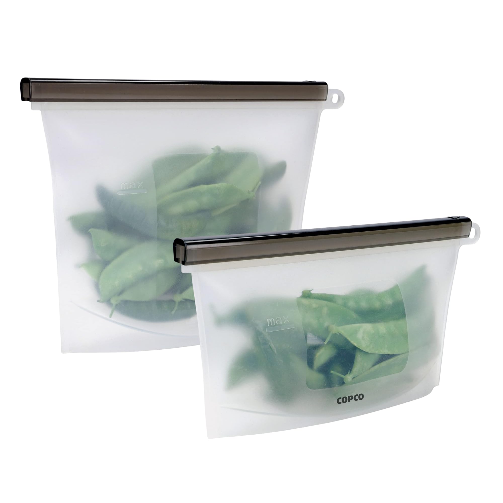 Copco Silicone Food Grade Reusable Storage Bag, Clear (Medium), Reduce Single-Use Plastic, Air-Tight, Leakproof, Dishwasher-Safe, Eco-friendly, 33.8 Ounce, Clear