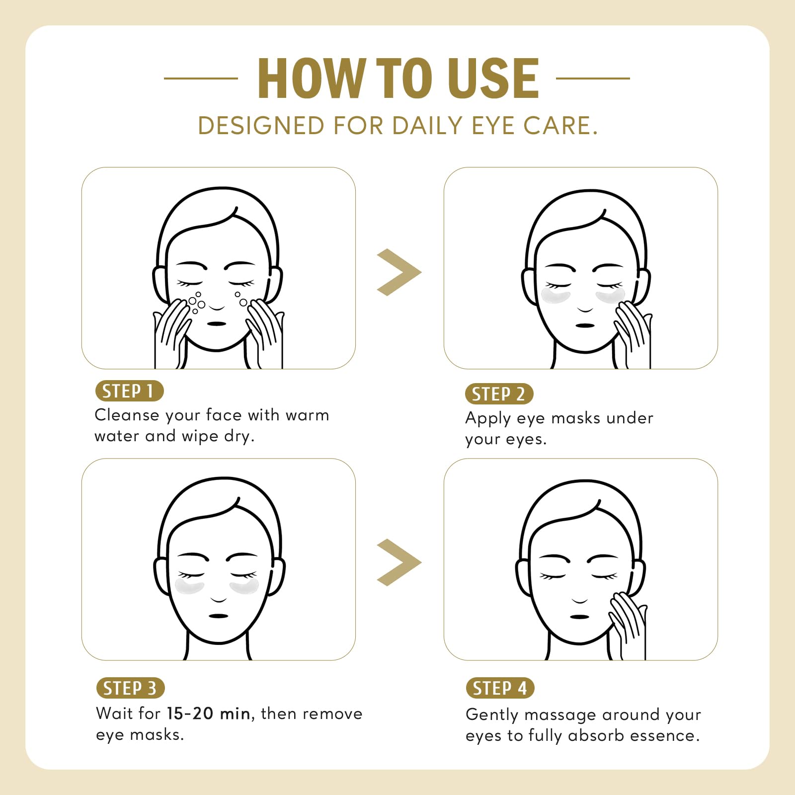 Yeokoe Under Eye Patches for Dark Circles,Eye Mask for Puffy Eyes With Collagen,Retinol,Vitmin C,Hyaluronic Acid and Niacinamide Face Masks Skincare Spa Gifts for Woman 20Pairs