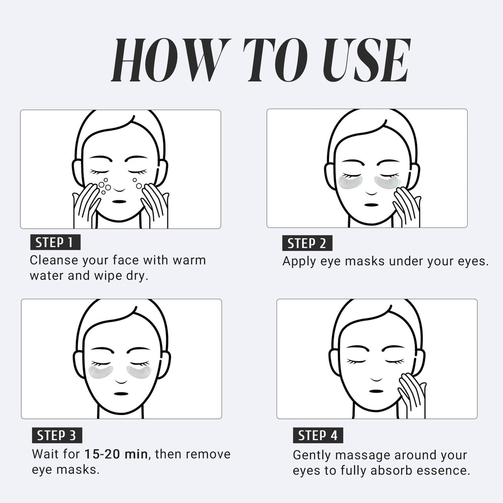 PEAUAMIE Under Eye Patches Collagen and Peptide Eye Mask for Dark Circles and Puffiness,Face Mask Skin Care Products 30 Pairs