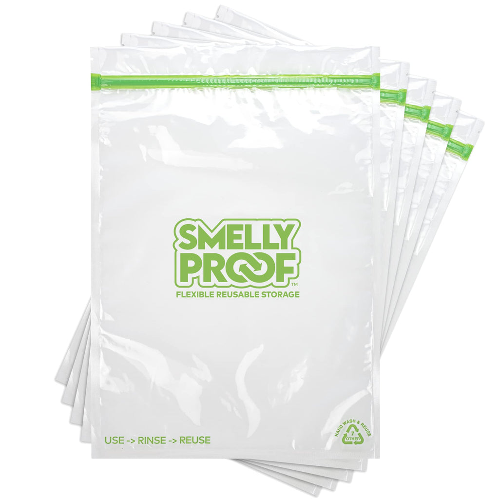Smelly Proof Reusable Food Storage Bags, XL Reusable Freezer Bags, Extra Large Bags for Tools, Crafts & Clothing, US MADE, Dishwasher-Safe, BPA FREE, NO PEVA, 3-mil, 10.5" x 12", 1-Gallon, 10-Pack