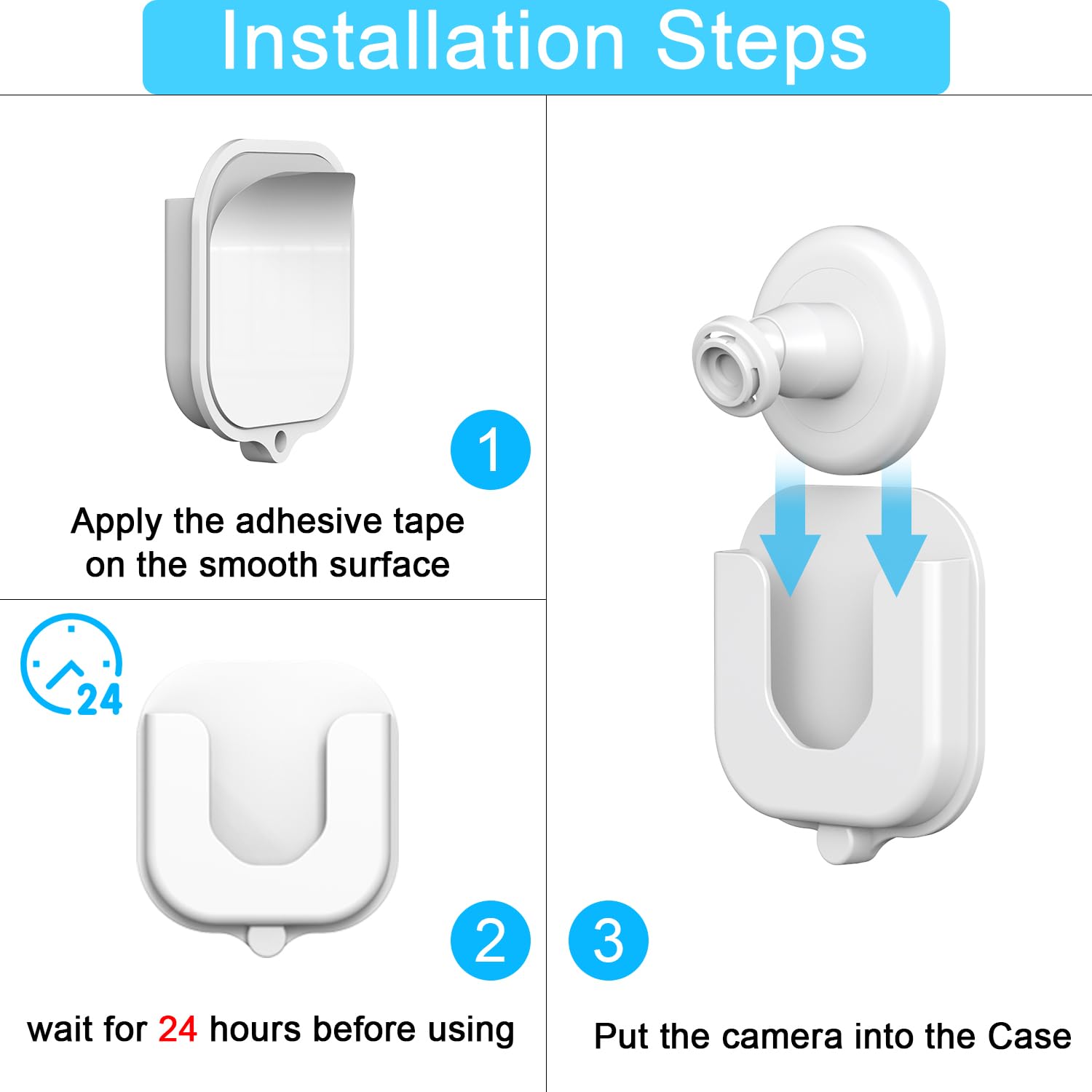 3 Pack Adhesive Wall Mount Bracket for Blink Mini/Mini 2 /Outdoor 4 /Indoor Camera Mount No Tools Need No Drill