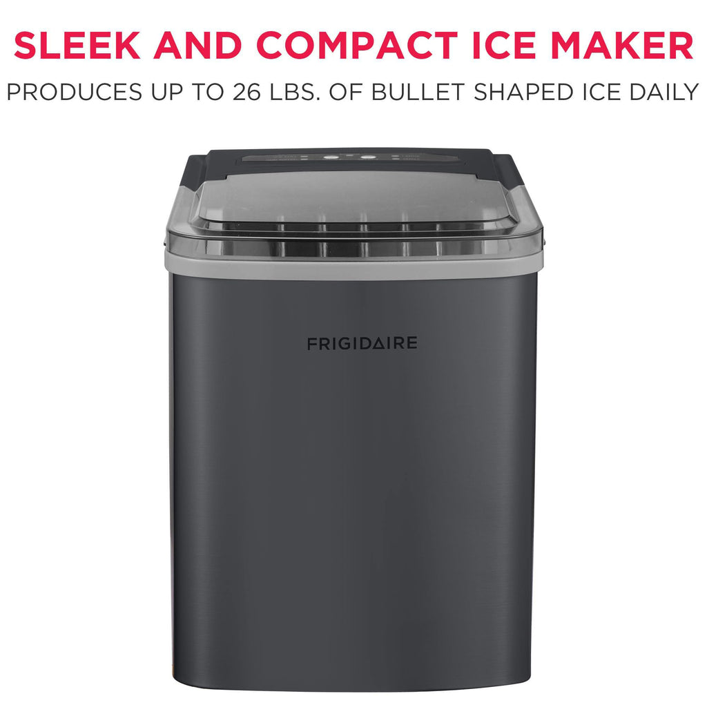 Frigidaire 26 Lbs per Day Portable Compact Maker, Ice Making Machine, Stainless, Medium