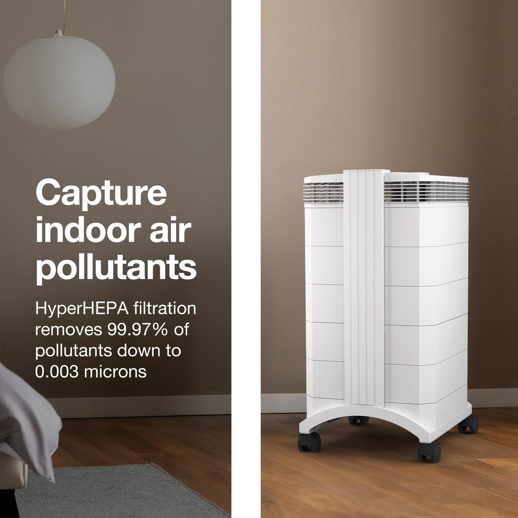 IQAir HealthPro Plus XE Air Purifier - Smart HyperHEPA Filtration for Large Rooms up to 1125 sq ft - Smoke, Viruses, Allergens, Asthma, Mold, Dust, Pets, Swiss Made, WiFi Enabled