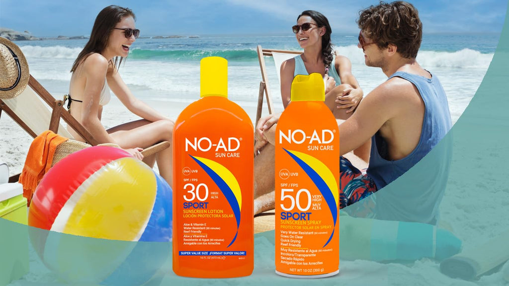 NO-AD SPF 50 SPORT Sunscreen Lotion | Hypoallergenic | Broad Spectrum UVA/UVB Protection | Water Resistant | Octinoxate & Oxybenzone Free with moisturizing Vitamin E and Aloe 16oz
