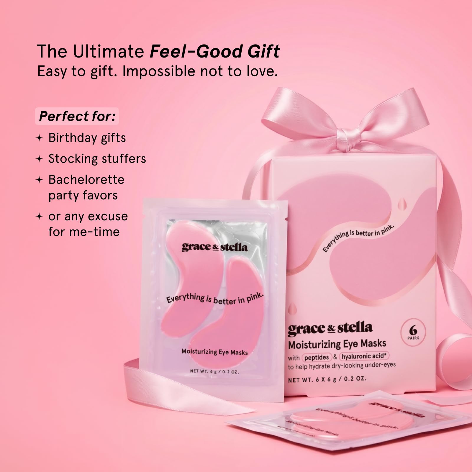 grace & stella Award Winning Under Eye Mask Reduce Dark Circles, Puffy Eyes, Undereye Bags, Wrinkles, Gel Under Eye Patches, Small Gifts for Women, Gifts Under 10 Dollars, Vegan (6 Pairs, Blue)
