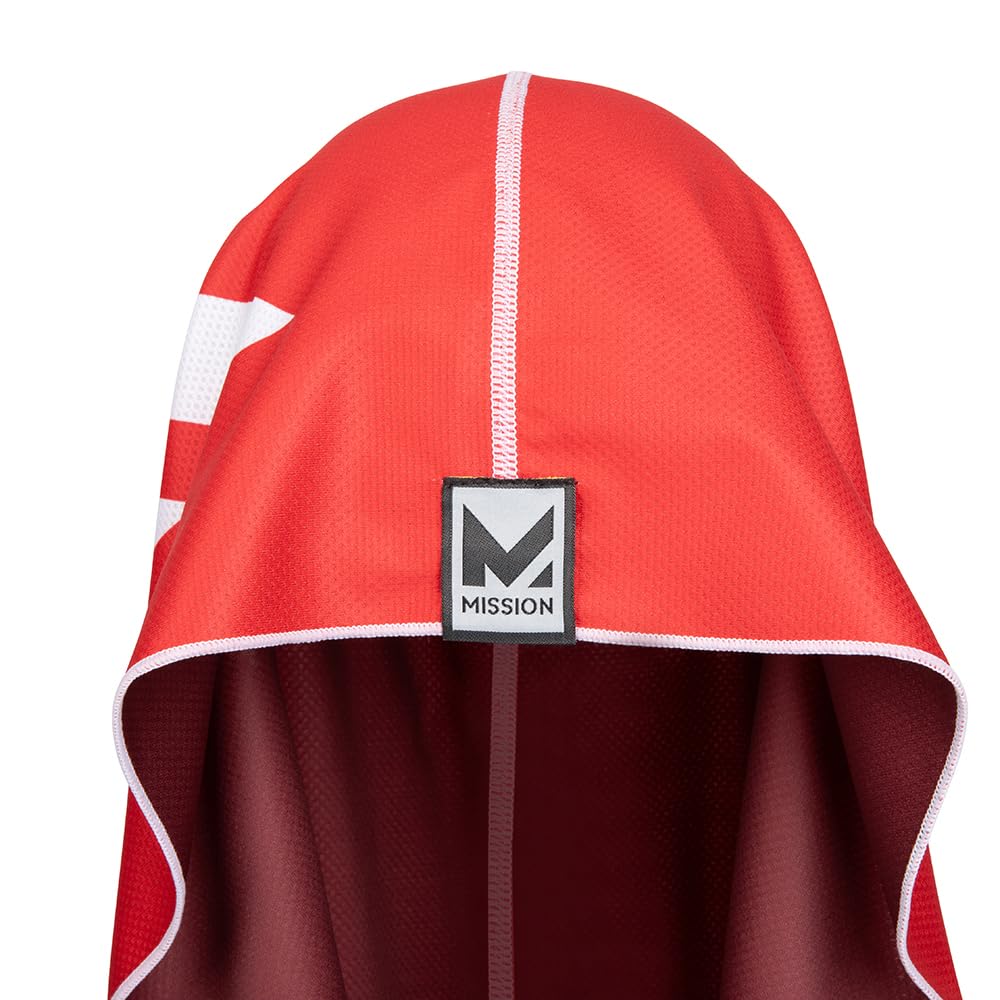 MISSION Reversible Cooling Hoodie Towel- Hood Towel, Cools Instantly When Wet, UPF 50 Sun Protection, Contours Your Head to Stay in Place, Great for Sports, Fitness, Gym (Pink Mint)