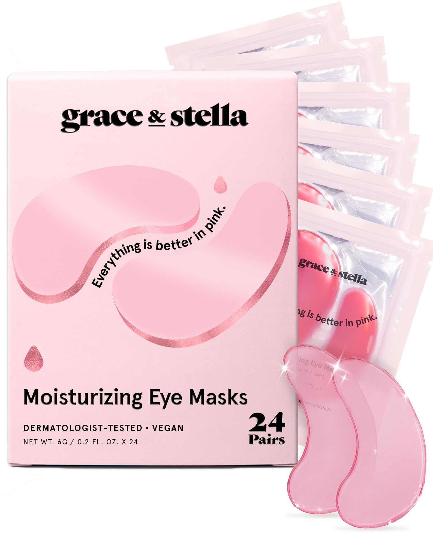 grace & stella Award Winning Under Eye Mask Reduce Dark Circles, Puffy Eyes, Undereye Bags, Wrinkles, Gel Under Eye Patches, Small Gifts for Women, Gifts Under 10 Dollars, Vegan (6 Pairs, Blue)