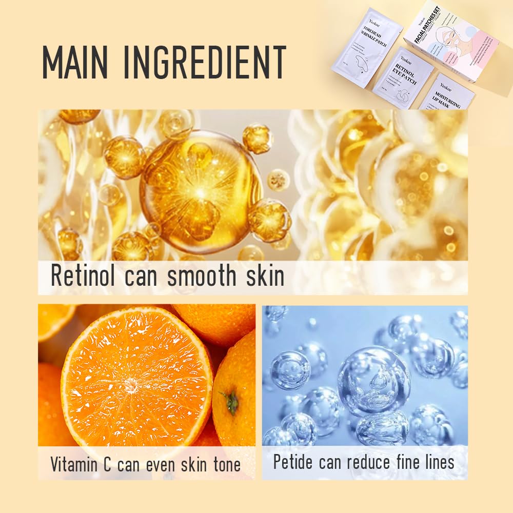 Yeokoe Under Eye Patches for Dark Circles,Eye Mask for Puffy Eyes With Collagen,Retinol,Vitmin C,Hyaluronic Acid and Niacinamide Face Masks Skincare Spa Gifts for Woman 20Pairs