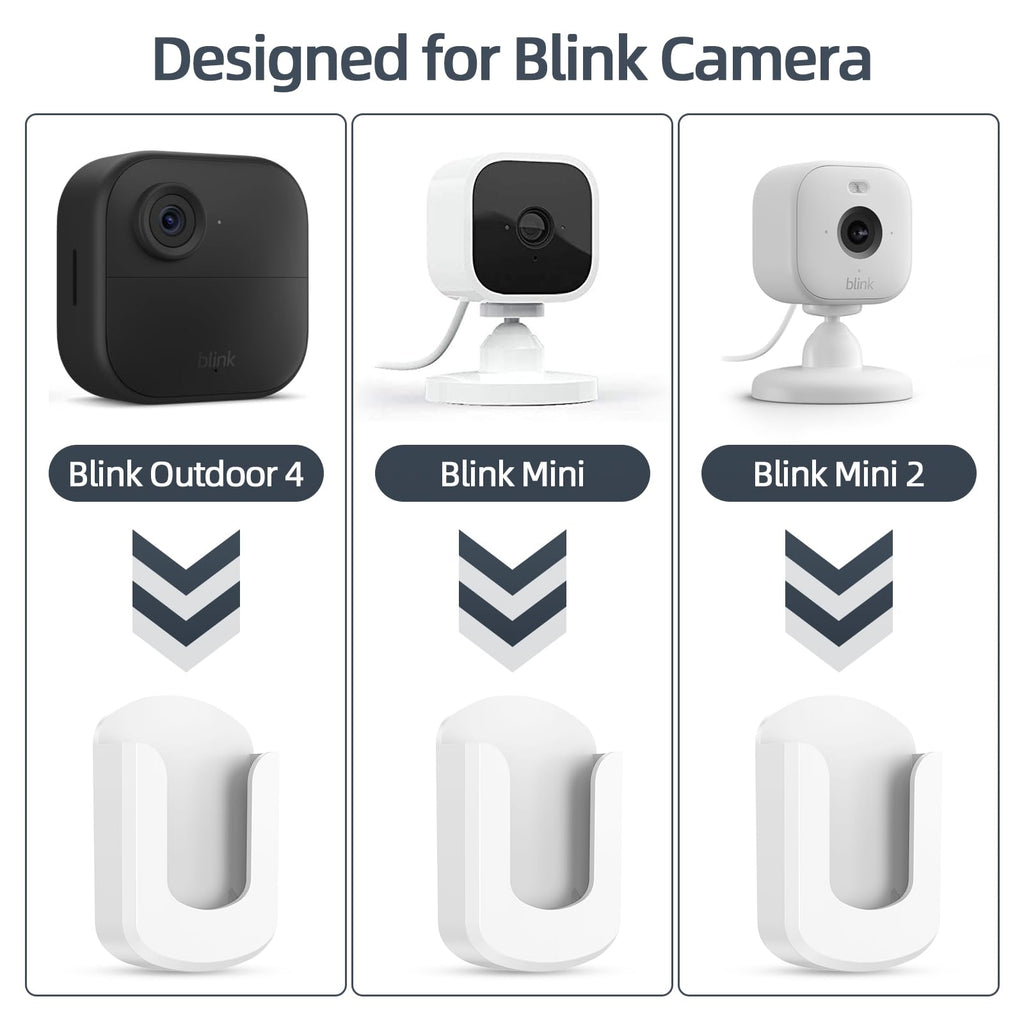 Blink Camera Mount, 3 Pack Adhesive Wall Mount Bracket for Blink Outdoor 4/Indoor/Mini/Mini 2, No Drill, Black